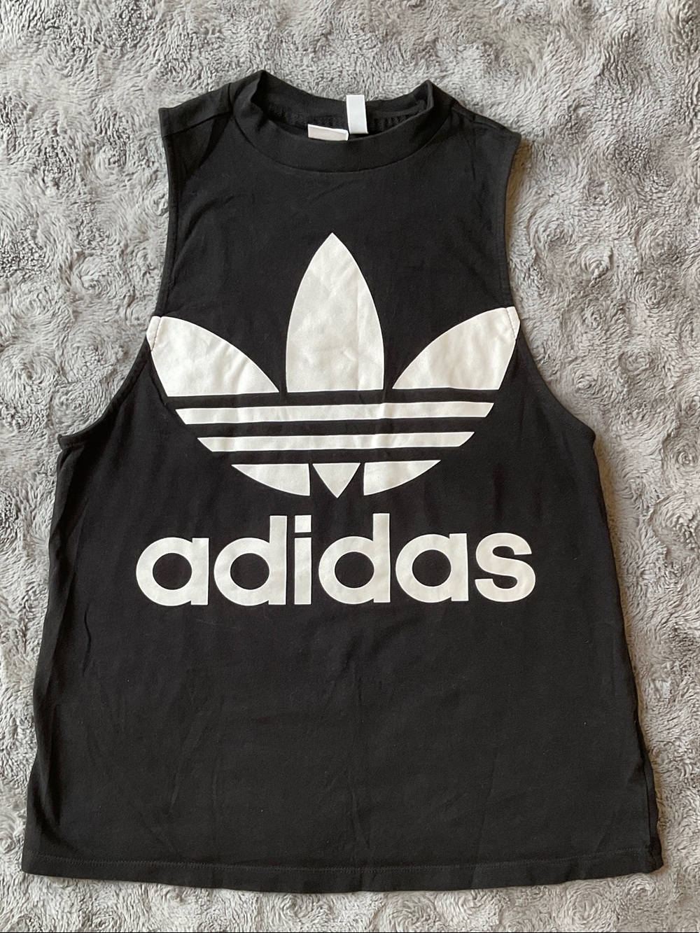 adidas Black Muscle Tee with White Trefoil Logo